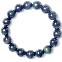 Thumbnail for Rainbow Purple Green Eye Obsidian Bracelet