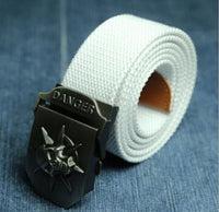 Thumbnail for Men Canvas Skull Metal Belt