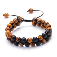 Thumbnail for Tiger Eye Couple Bracelets Matte Black Agate Beads Bracelet