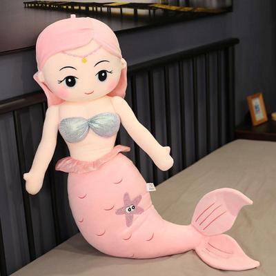 Mermaid Pillow Doll Cute Plush Toy On Bed