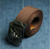 Thumbnail for Men Canvas Skull Metal Belt