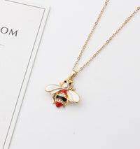 Thumbnail for Summer Jewelry Necklace Lady Cartoon Cute Drop Oil Studded Bee Pendant