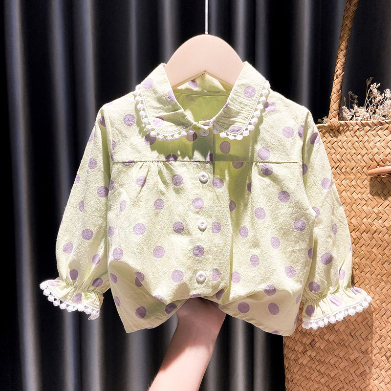 Girls Shirts Autumn Baby Print Long-sleeved Blouse Doll Shirts Spring and Autumn Clothes Baby Girls Blouse Girl Tops