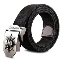 Thumbnail for Men Canvas Skull Metal Belt