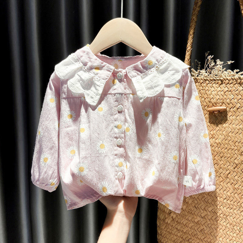 Girls Shirts Autumn Baby Print Long-sleeved Blouse Doll Shirts Spring and Autumn Clothes Baby Girls Blouse Girl Tops