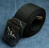 Thumbnail for Men Canvas Skull Metal Belt