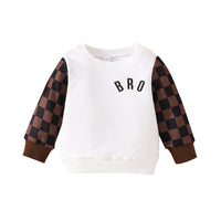 Thumbnail for Infants And Toddlers Fall Long-sleeved Tops Fashion Plaid Sweatshirt