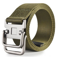 Thumbnail for Men's Military Training Belt With Double Buckle Canvas