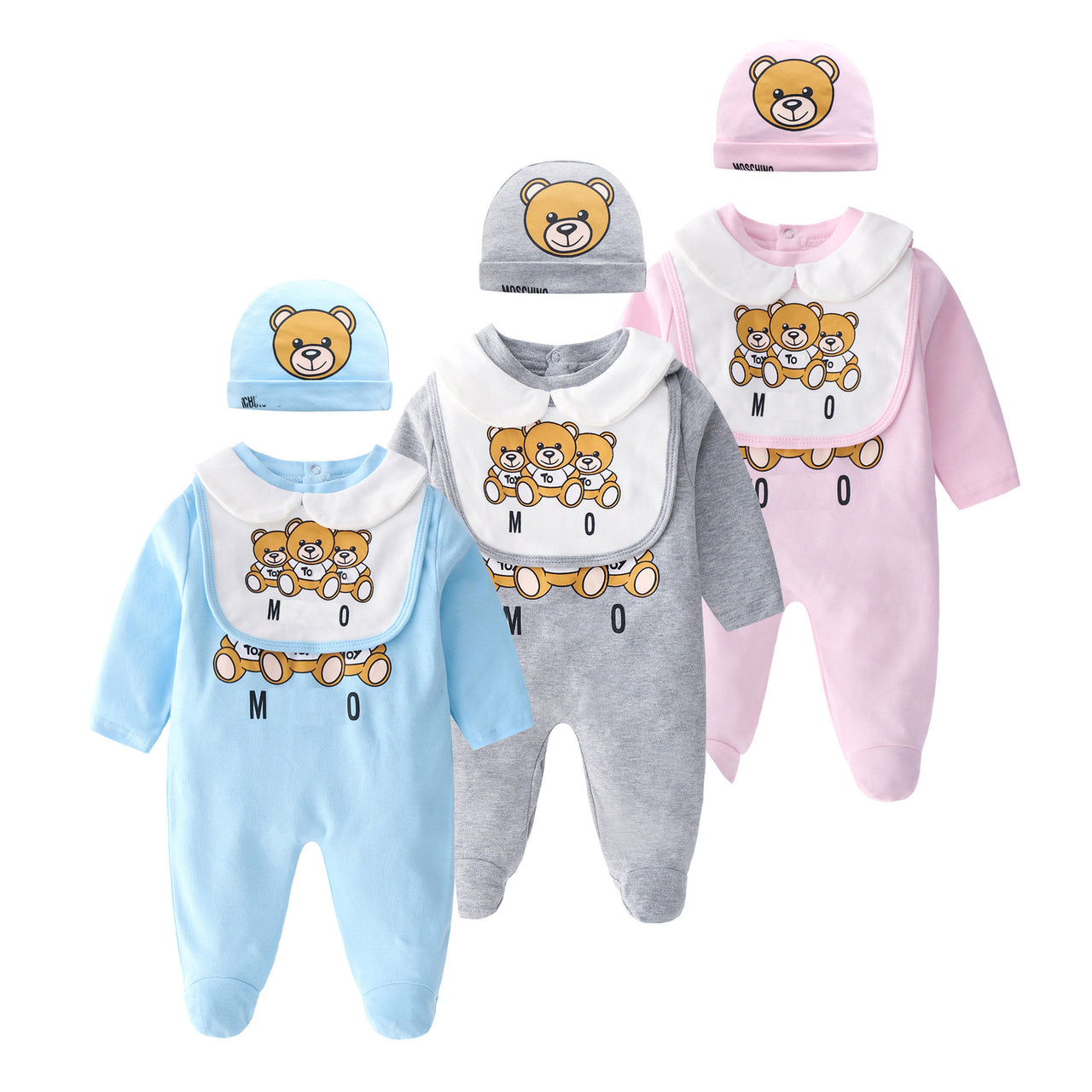 Baby bear baby print long sleeve crawling suit