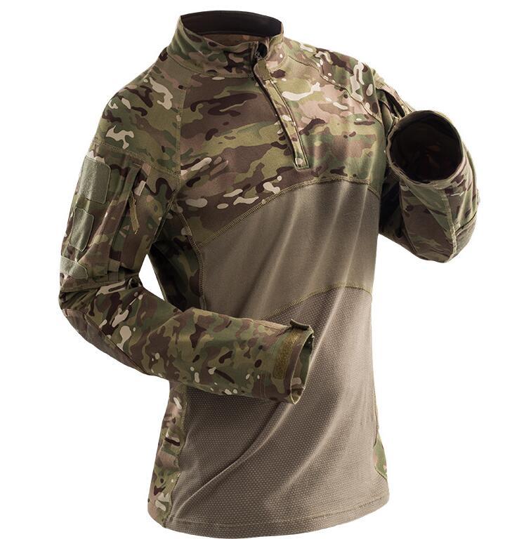 Tactical Shirt Long Sleeve Top Camo Airsoft Outdoor Sports Combat Shirt