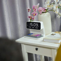 Thumbnail for Creative 3 In 1 Bedside Lamp Wireless Charging LCD Screen Alarm Clock Wireless Phone Charger