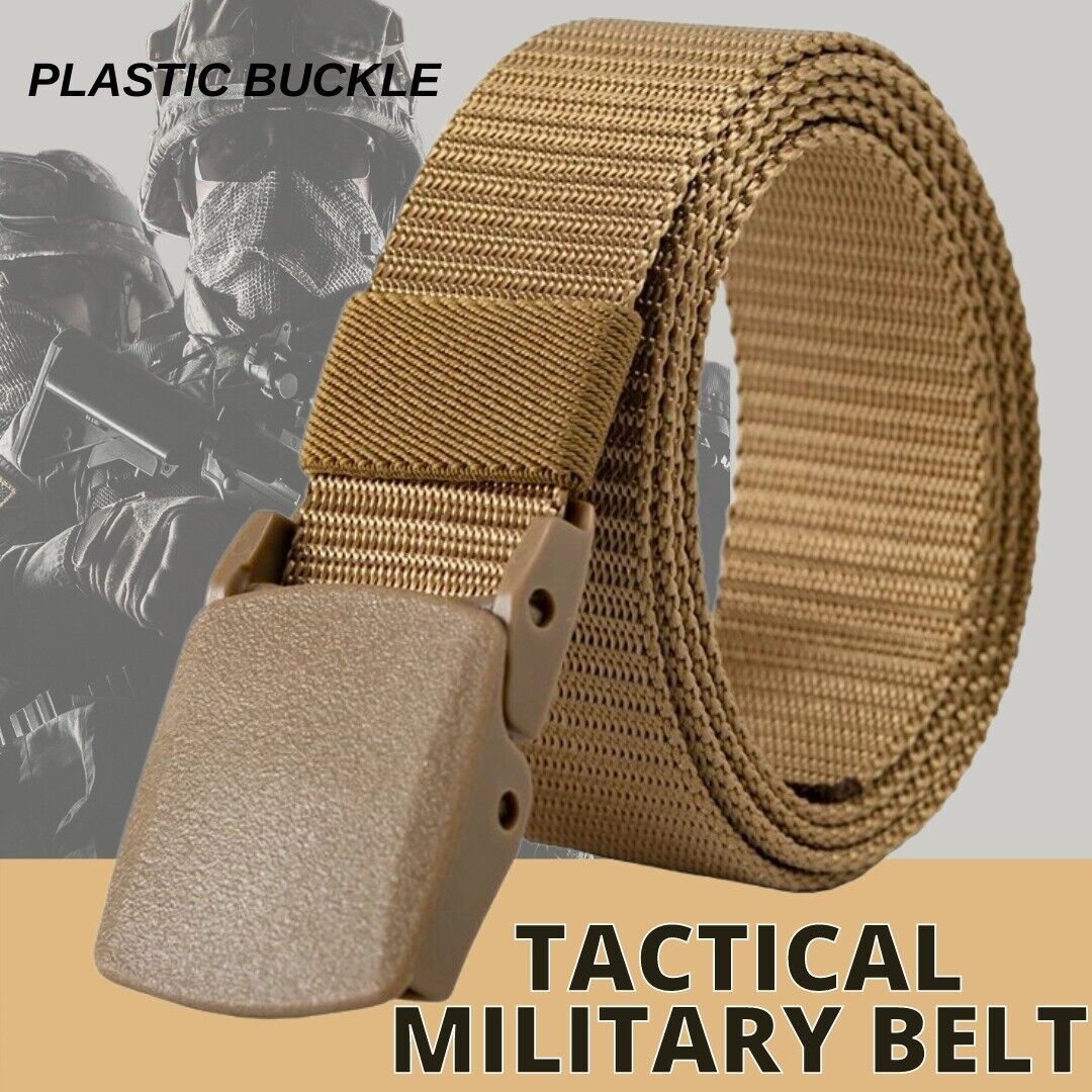 Mens Outdoor Sports Military Tactical Nylon Waistband Canvas Web Belt Adjustable