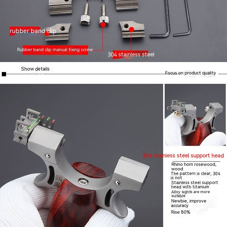 Stainless Steel Wooden Patch Flat Leather Lock Phoenix Six Generation Outdoor Shooting Pressure Bomb Work Frame